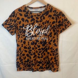 Blessed beyond measure t-shirt leopard small